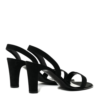 Hermes Suede Slingback Sandals 37.5 Black 5 of 17