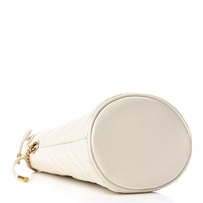 Gucci Calfskin Matelasse Mini GG Marmont 2.0 Bucket Bag White 4 of 11