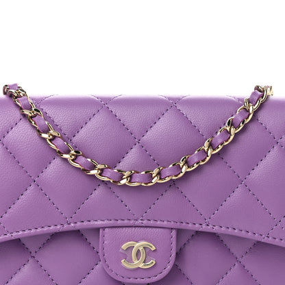 Chanel Lambskin Quilted Flap Phone Holder With Chain Purple 10 of 12