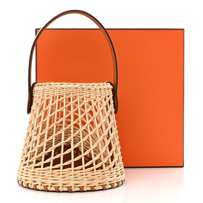 Hermes Butler Calfskin Wicker Sabot Picnic Bag Naturel Fauve 11 of 11