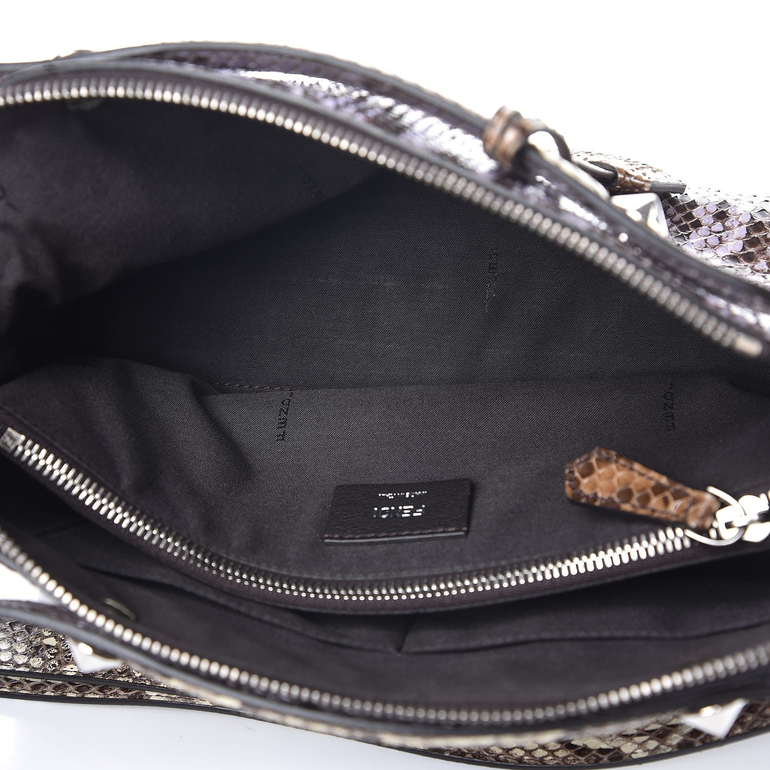 Fendi Shiny Snakeskin Bi-Color Medium By The Way Boston Bag Cassis Multicolor 6 of 8