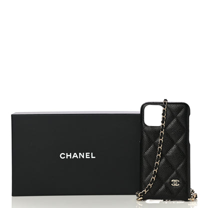 Chanel Caviar Quilted iPhone XI Pro Case With Chain Black 8 of 8