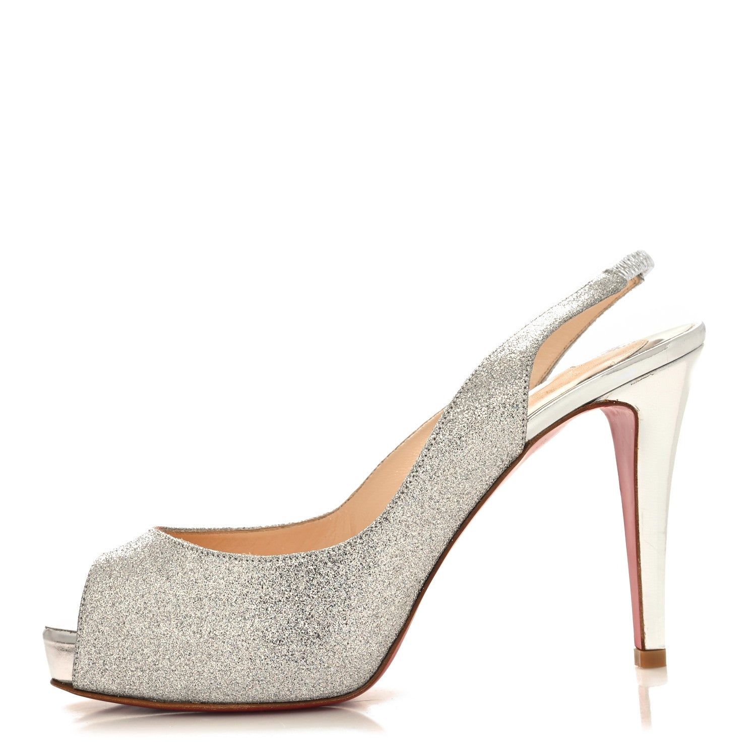 Christian Louboutin グリッターシルバーハイヒール　37 Christian Louboutin Glitter No Prive 100 Pumps 37 Silver 1389729