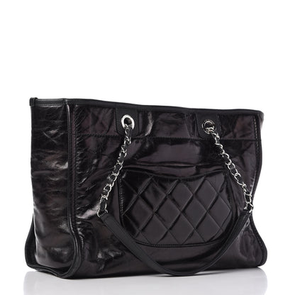 Chanel Glazed Calfskin Small Deauville Tote Black 3 of 10