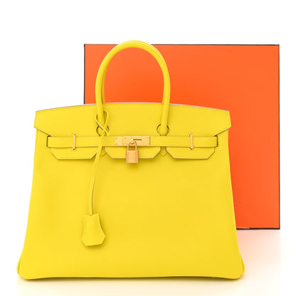 Hermes Epsom Birkin 35 Lime 13 of 13