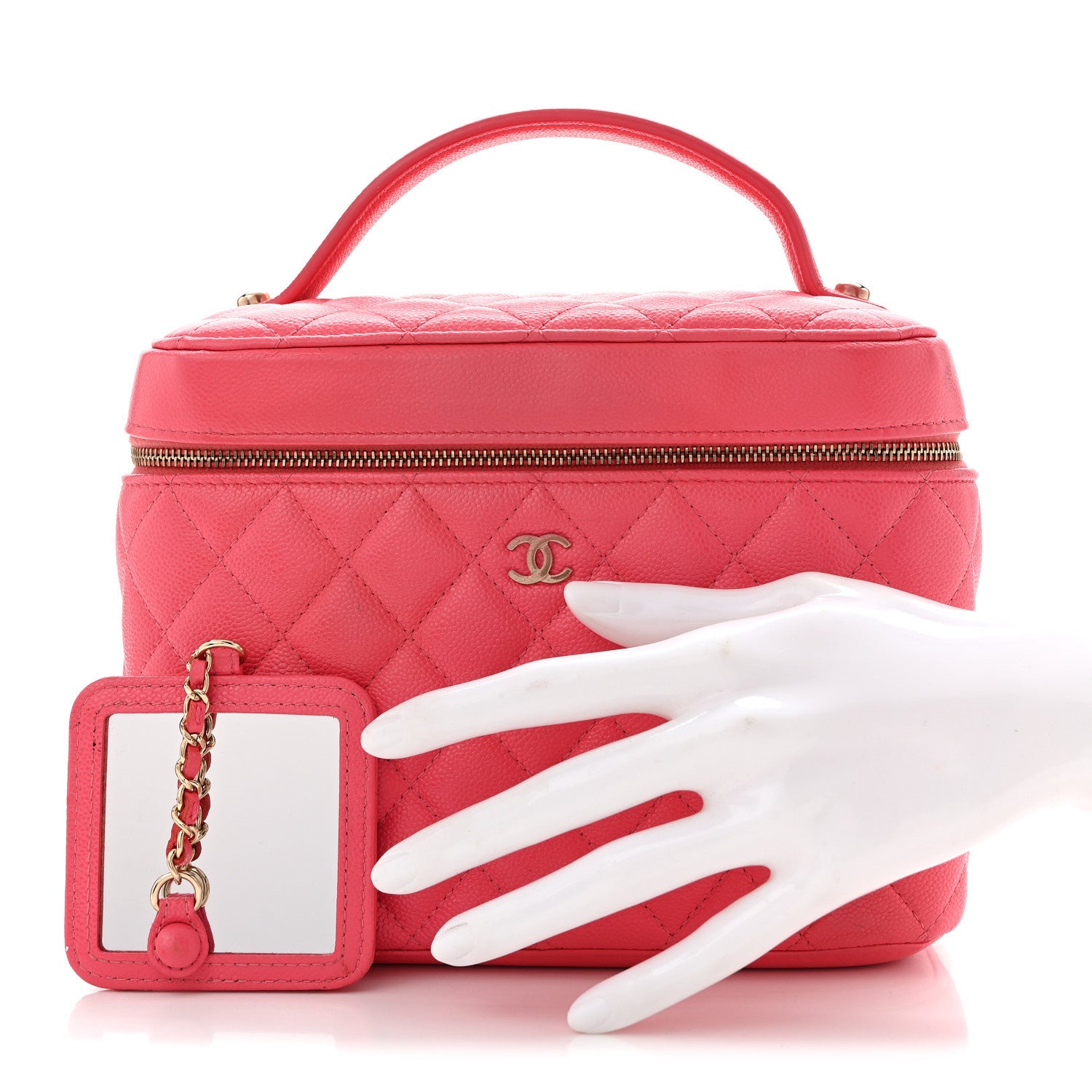 Chanel Caviar Quilted Large Vanity Pouch Pink 3 of 11
