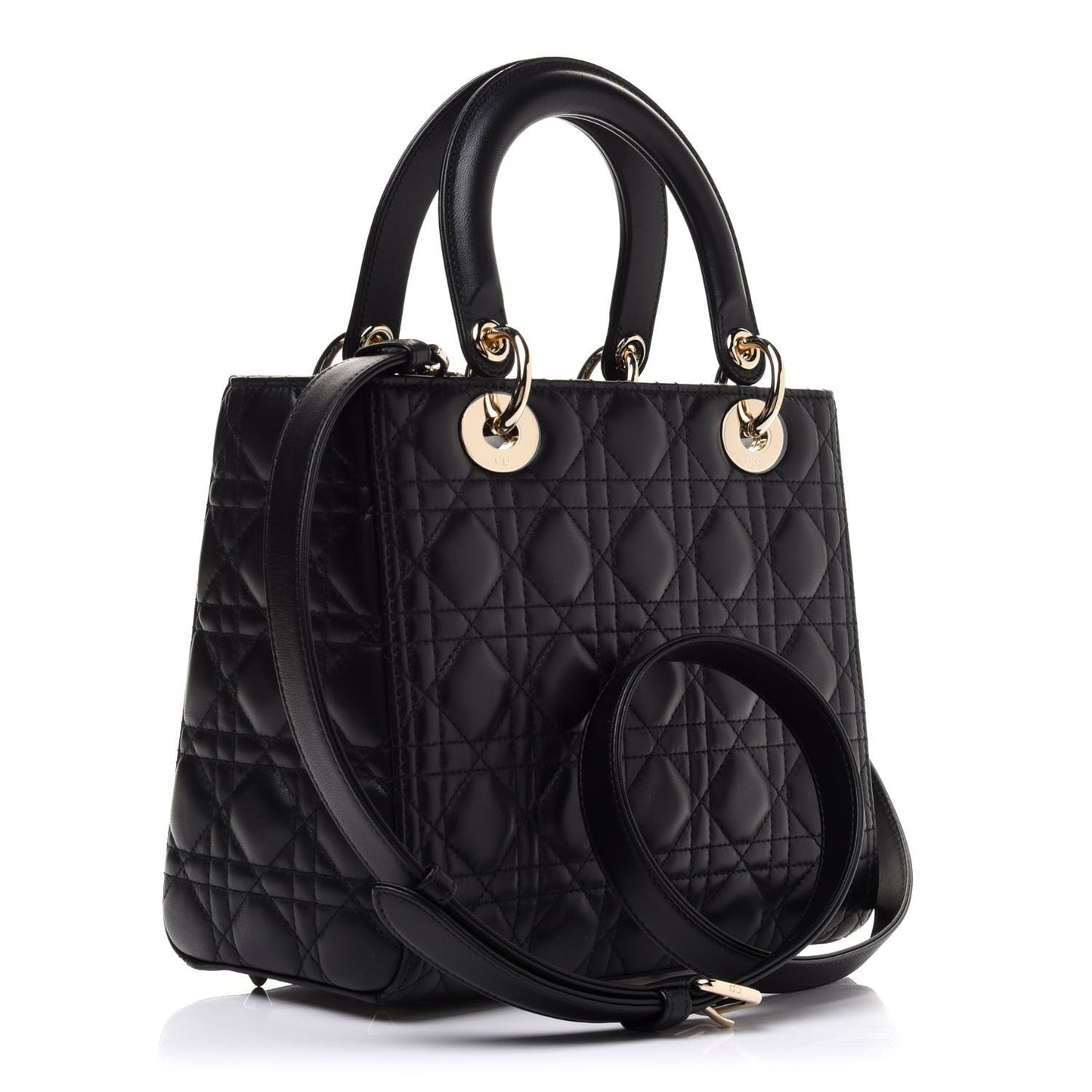 Lambskin Cannage Medium Lady Dior Black