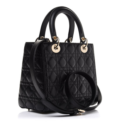 Christian Dior Lambskin Cannage Medium Lady Dior Black 3 of 13