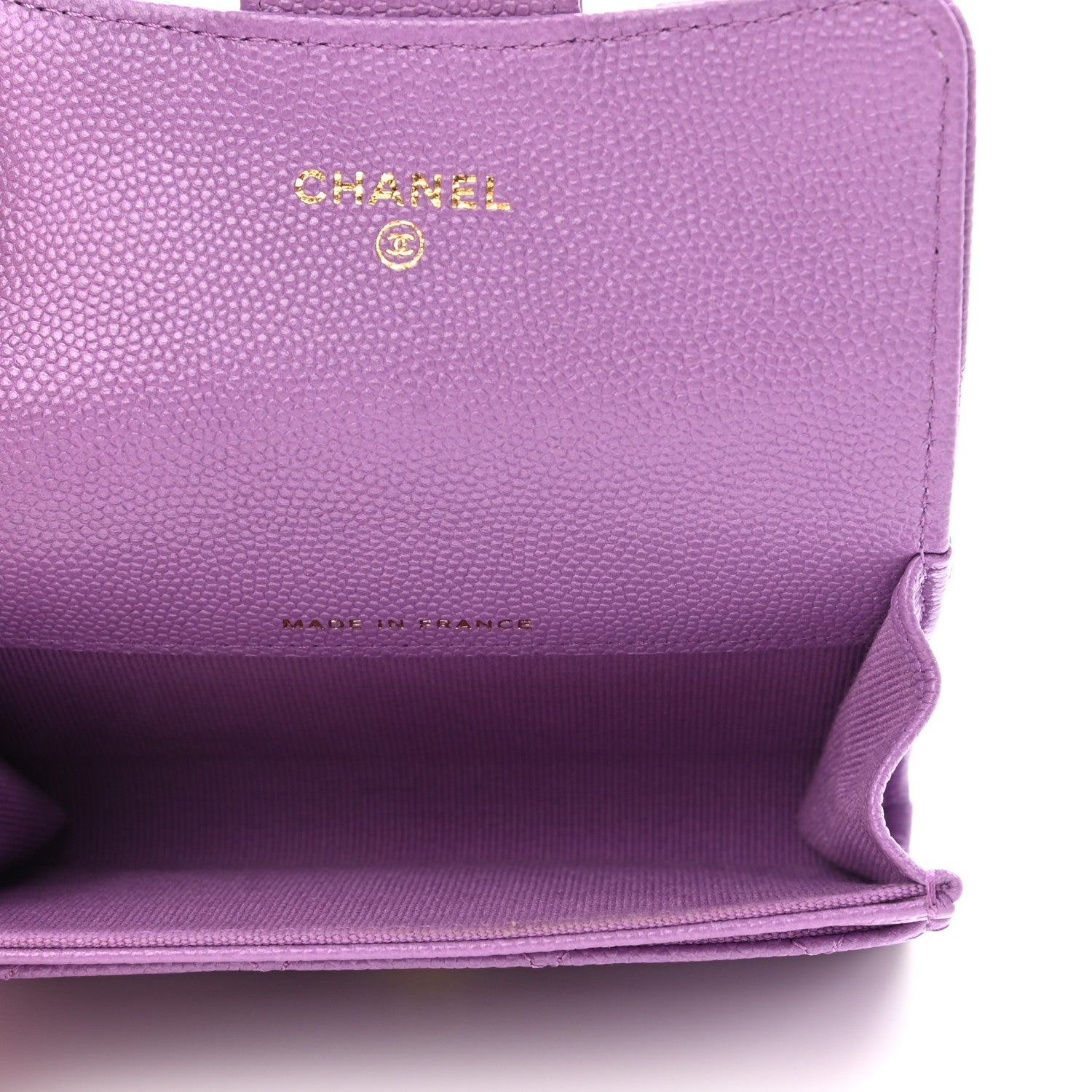 Chanel Caviar Quilted Flap Card Holder Wallet Purple 6 of 10