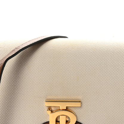 Burberry Canvas Calfskin Small TB Bag Natural 7 of 9