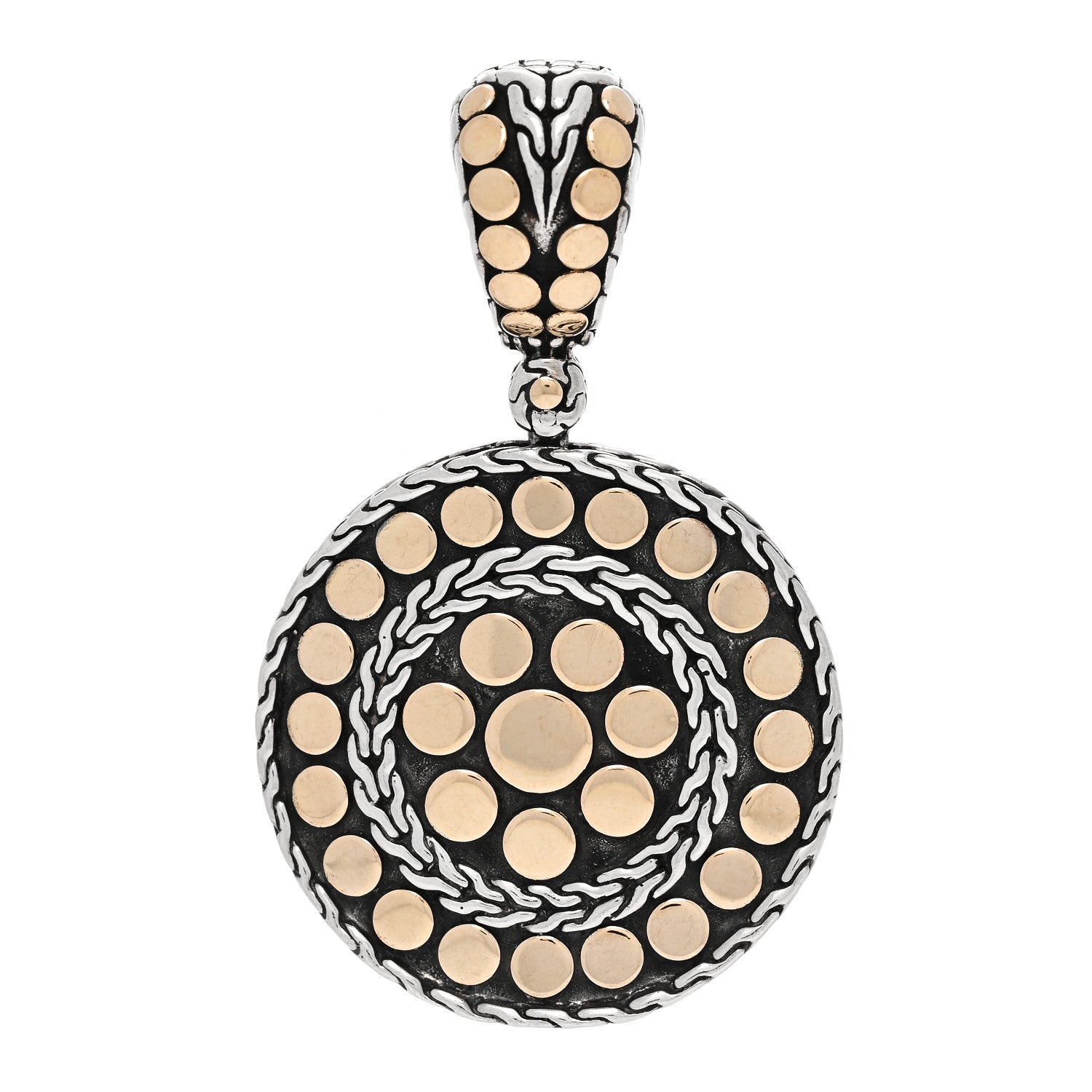 John Hardy Sterling Silver 18K Yellow Gold Dot Enhancer Pendant 1 of 4