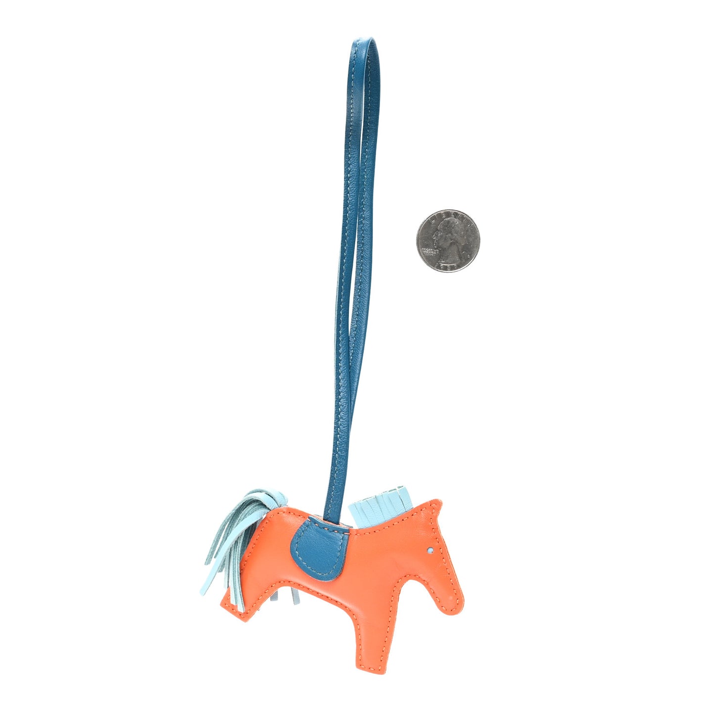 Milo Lambskin Grigri Rodeo Horse Bag Charm PM Feu Celeste Bleu Izmir