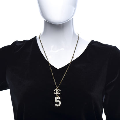 Chanel Crystal City of Light CC Necklace Pendant Gold 2 of 5