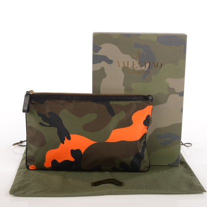 Valentino Garavani Nylon Camouflage Zip Pouch Orange 7 of 10