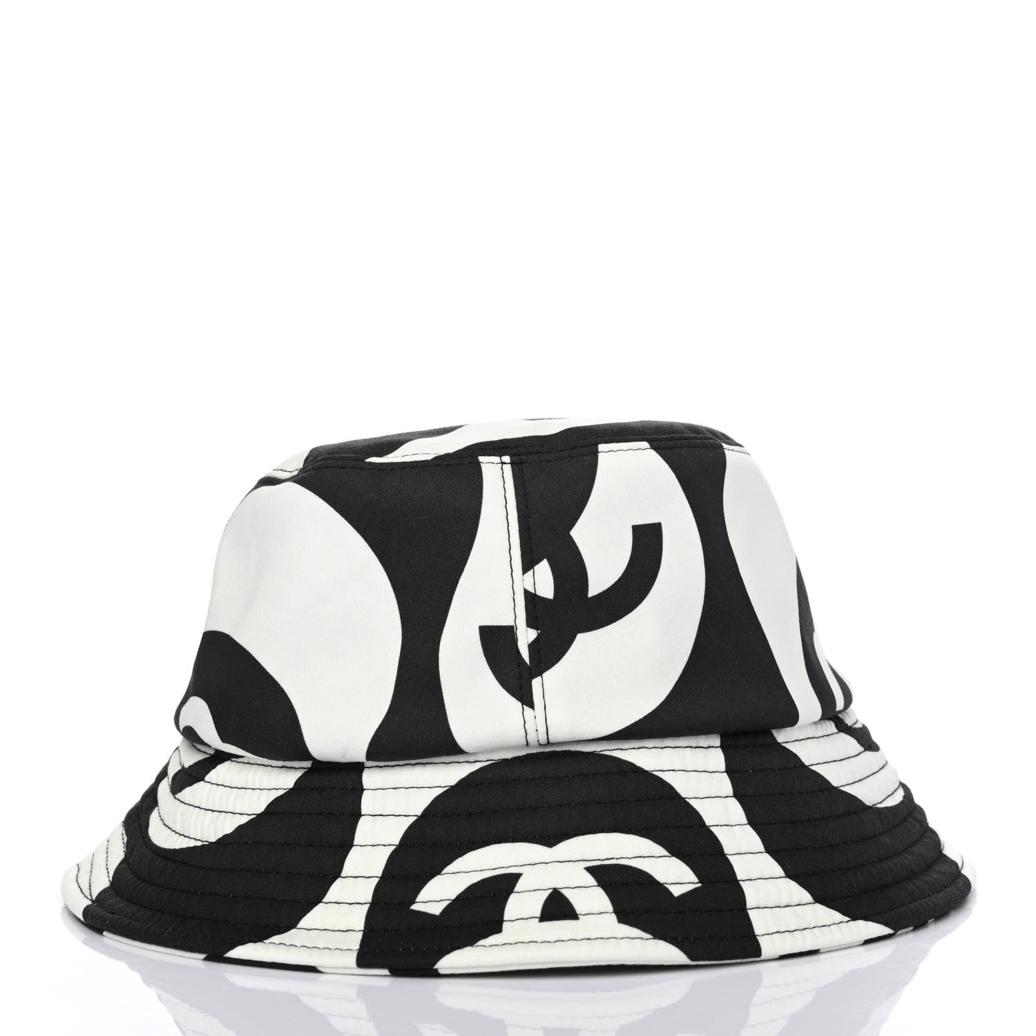 Chanel Cotton CC Bucket Hat L Black White 3 of 4