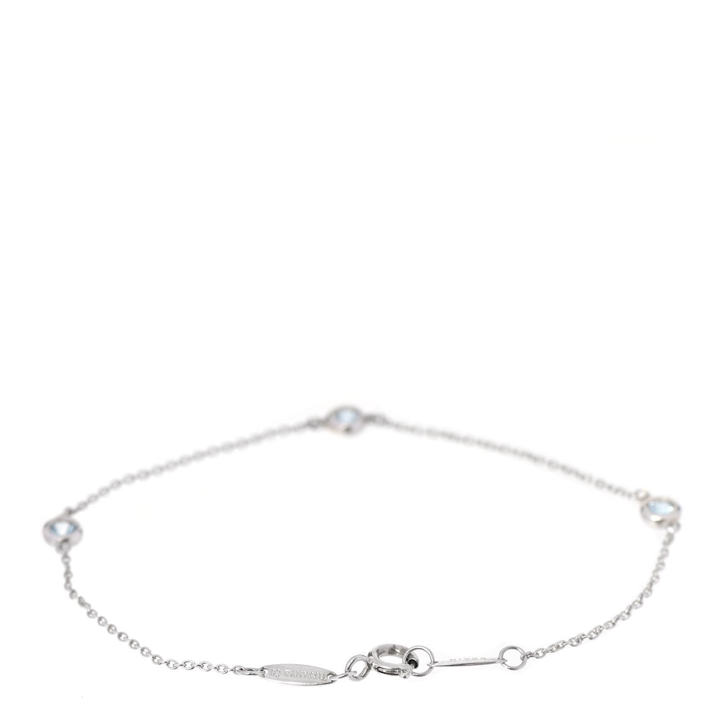Sterling Silver Aquamarine Elsa Peretti Color By The Yard 3 Station Bracelet