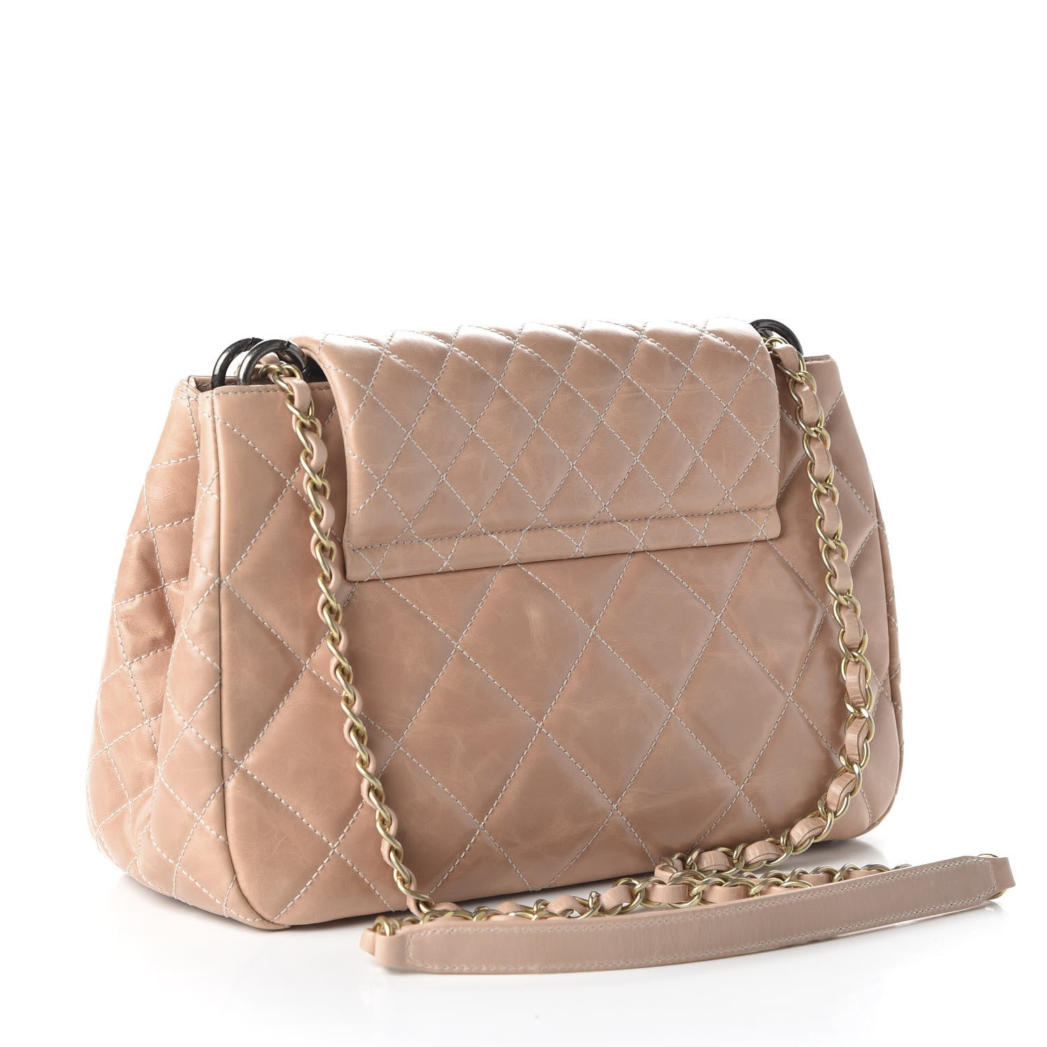 Chanel Aged Glazed Calfskin Quilted Small Daily Walk Flap Beige 3 of 10