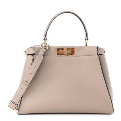 Fendi Vitello Seta Plexiglass Tortoise Medium Peekaboo Iconic Satchel Tortora 1 of 8