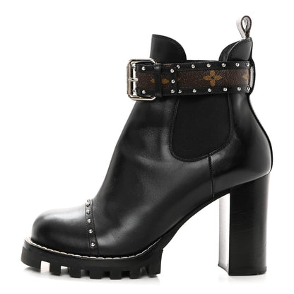 Louis Vuitton Calfskin Monogram Star Trail Chelsea Ankle Boots 40 Black 1 of 9