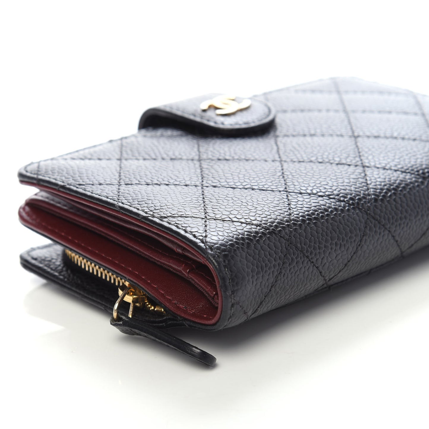 Caviar Quilted CC French Wallet Black