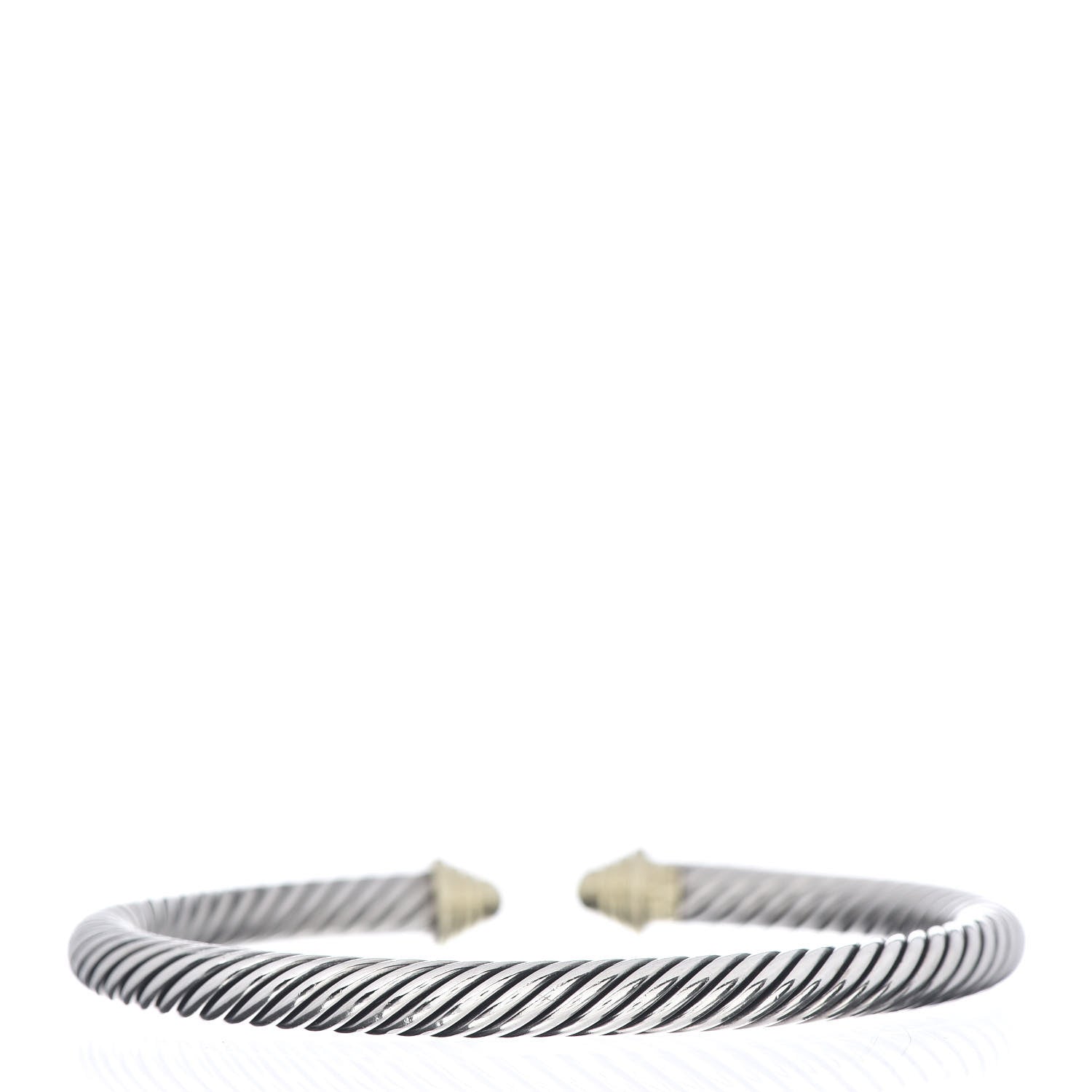 David Yurman Sterling Silver 14K Yellow Gold 5mm Cable Classics Bracelet 3 of 4