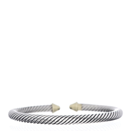 David Yurman Sterling Silver 14K Yellow Gold 5mm Cable Classics Bracelet 3 of 4