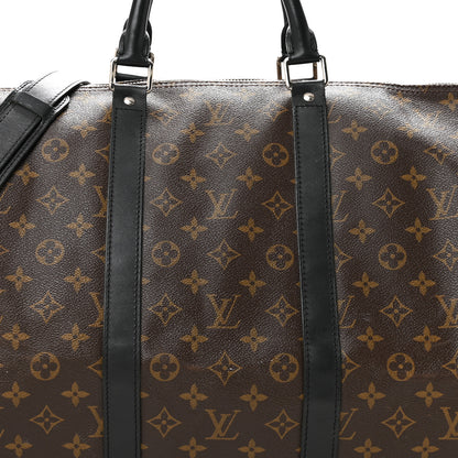 Louis Vuitton Monogram Macassar Keepall Bandouliere 55 7 of 13