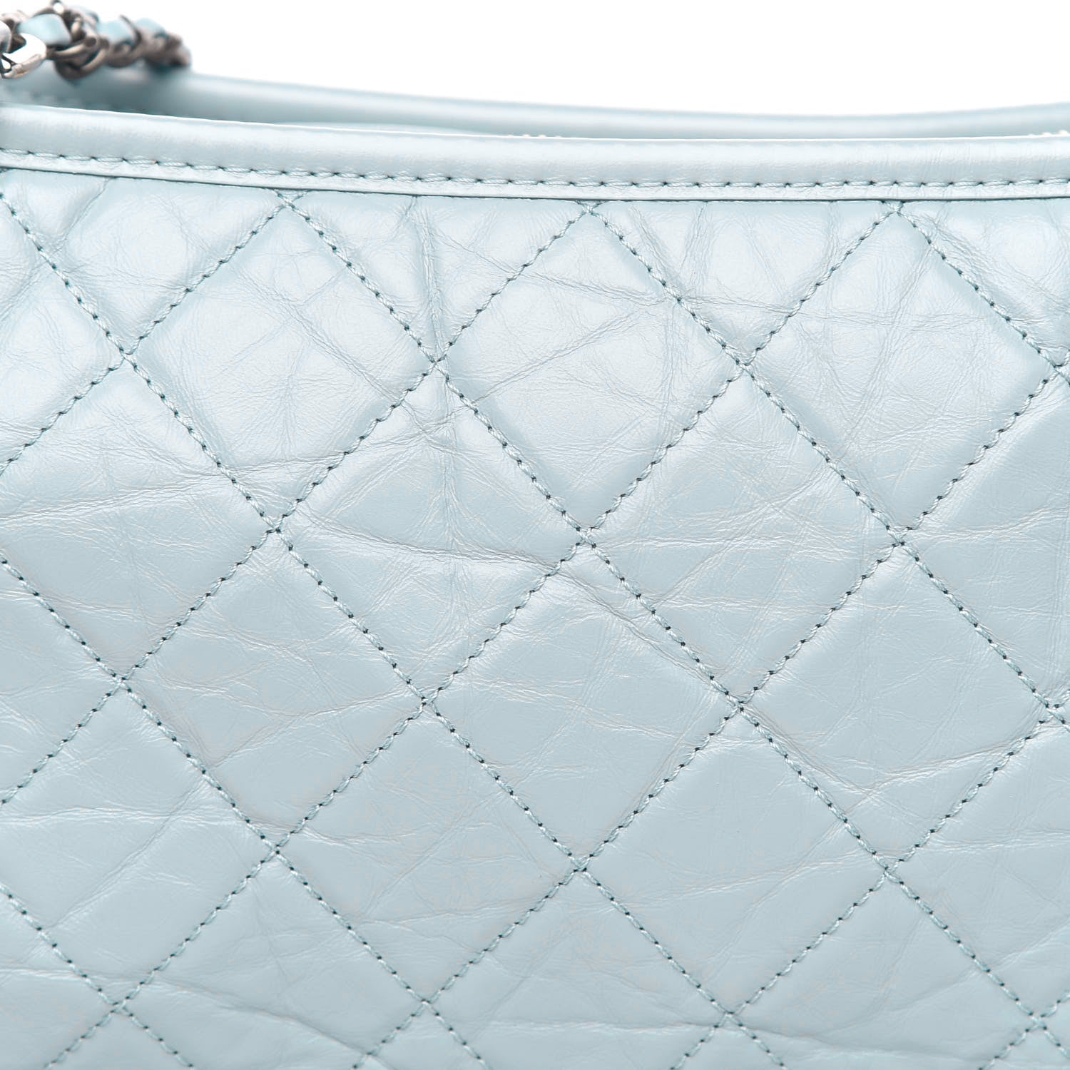 Chanel Aged Calfskin Quilted Medium Gabrielle Hobo Light Blue 10 of 10