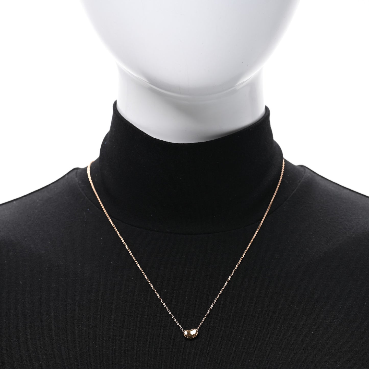 18K Rose Gold 9mm Elsa Peretti Bean Pendant Necklace