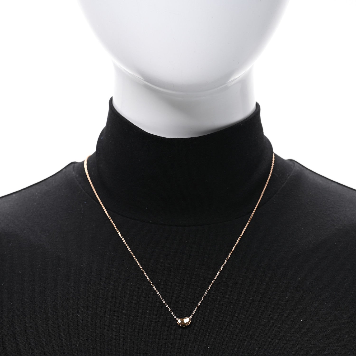 Tiffany 18K Rose Gold 9mm Elsa Peretti Bean Pendant Necklace 2 of 5