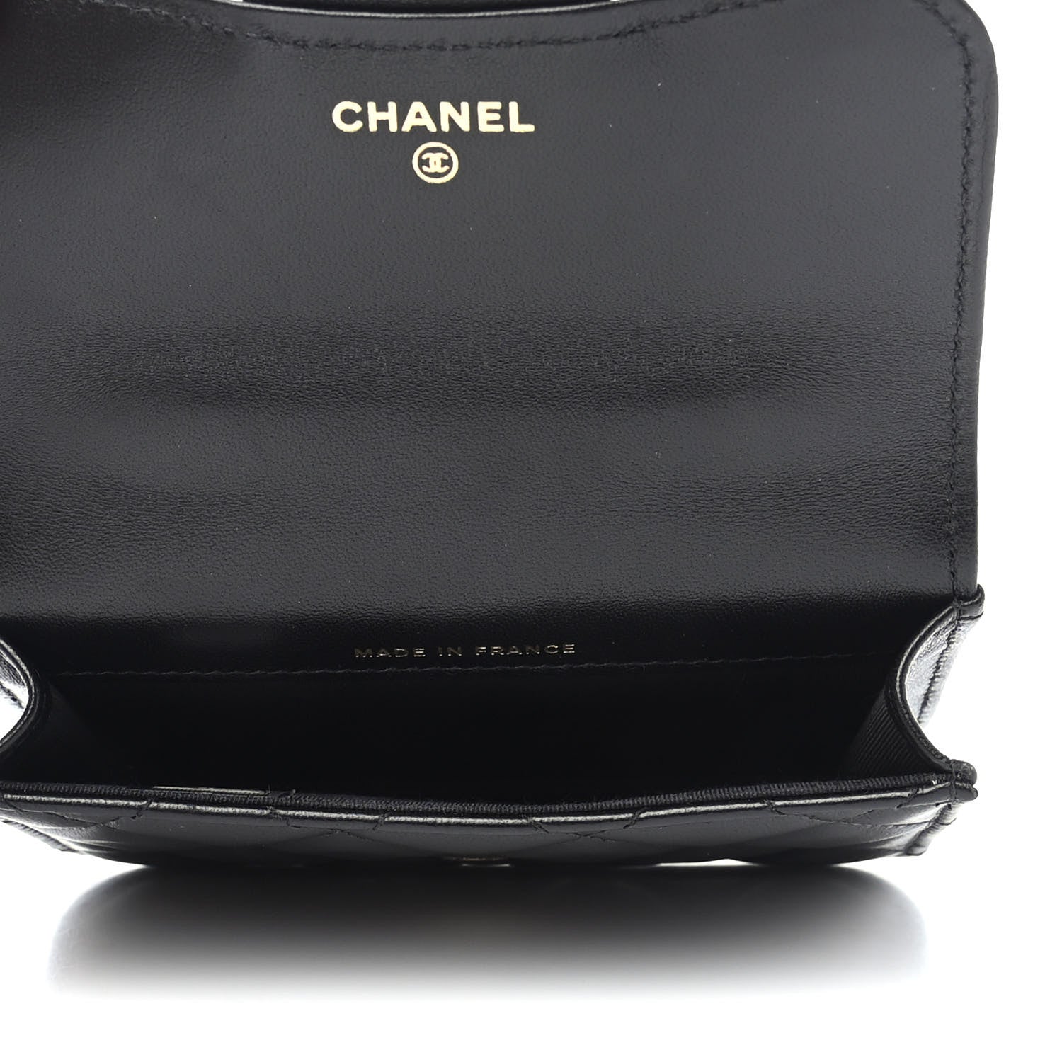 Chanel Lambskin Quilted Top Handle Flap Coin Purse With Chain Black 4 of 4