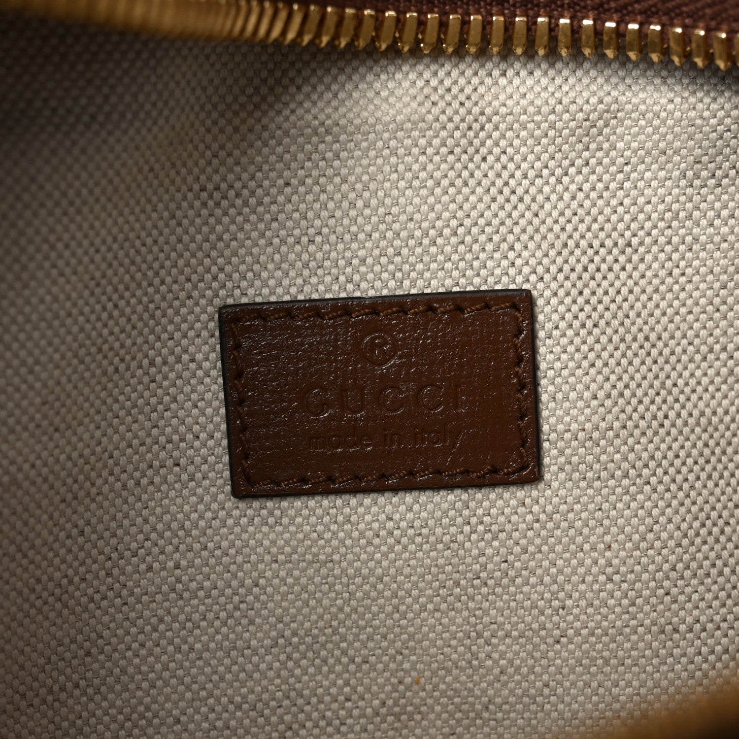 Gucci GG Supreme Monogram Textured Calfskin Retro Interlocking G Belt Bag Beige Ebony Brown Sugar 6 of 10