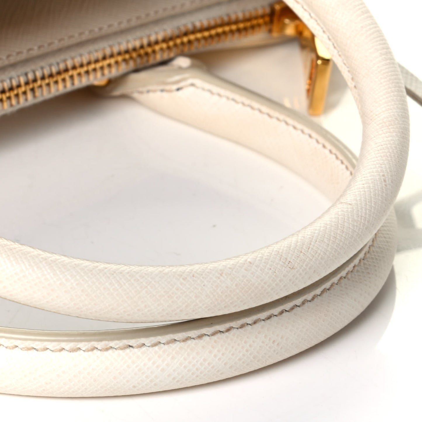 Saffiano Small Galleria Double Zip Tote Talco