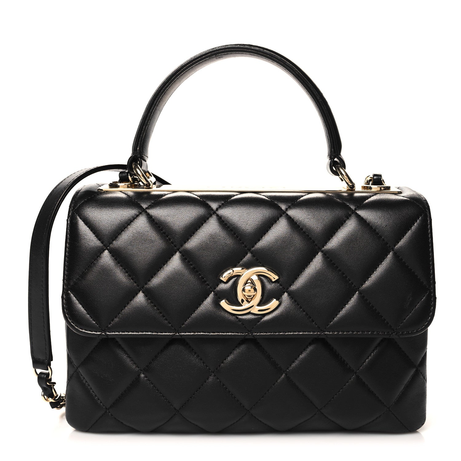 Chanel Lambskin Quilted Small Trendy CC Dual Handle Flap Bag Black 1 of 14