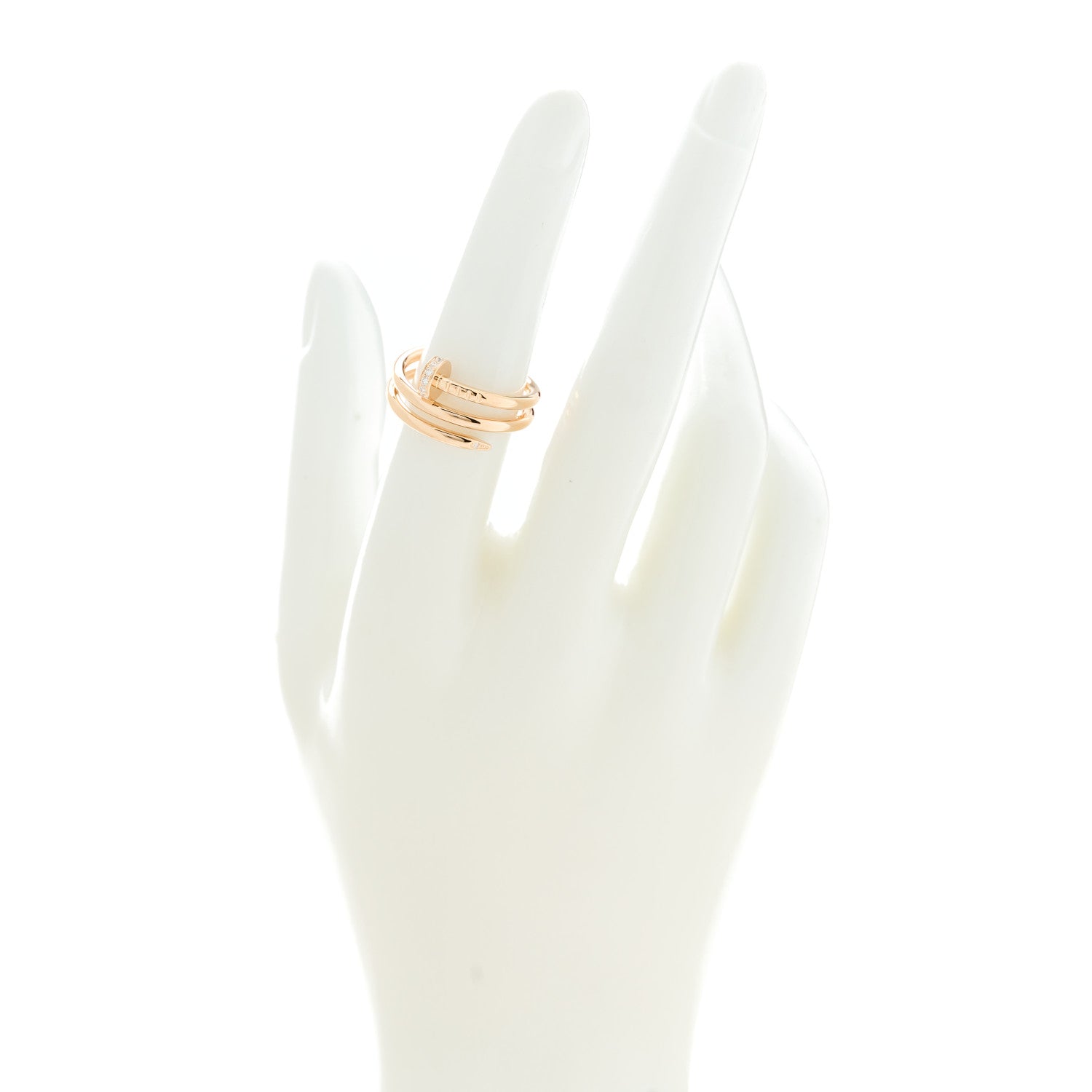 Cartier 18K Pink Gold Diamond Double Juste Un Clou Ring 52 6 2 of 4