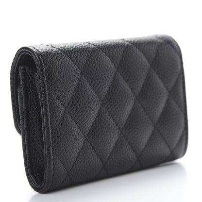Chanel Caviar Quilted Flap Card Holder Wallet Black 3 of 9
