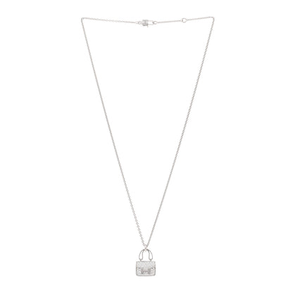Hermes 18K White Gold Diamond Constance Amulettes Pendant Necklace 3 of 7
