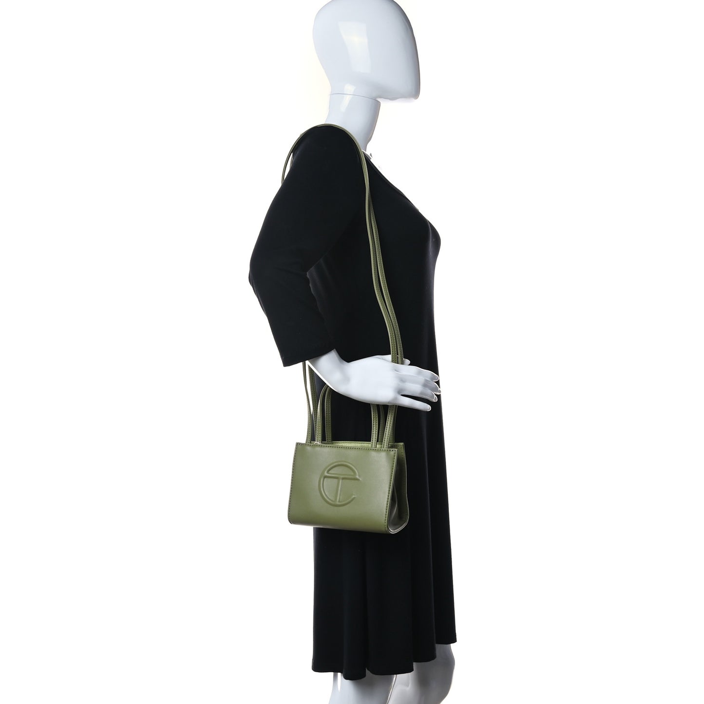 Vegan Leather Small Shopping Bag Drab