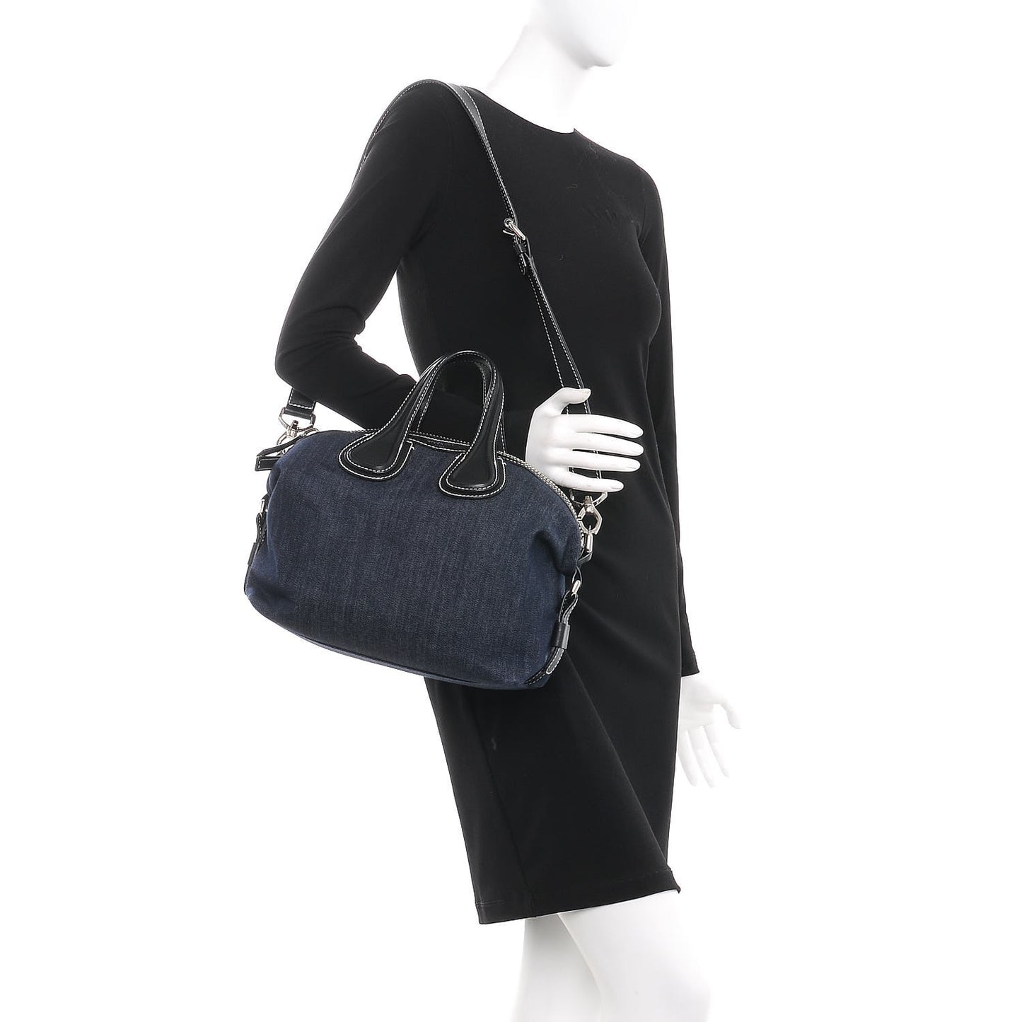 Denim Calfskin Small Nightingale Blue Black