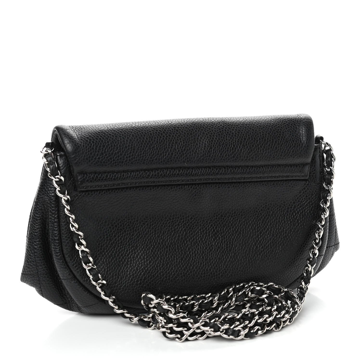 Chanel Caviar Half Moon Wallet On Chain WOC Black 2 of 4