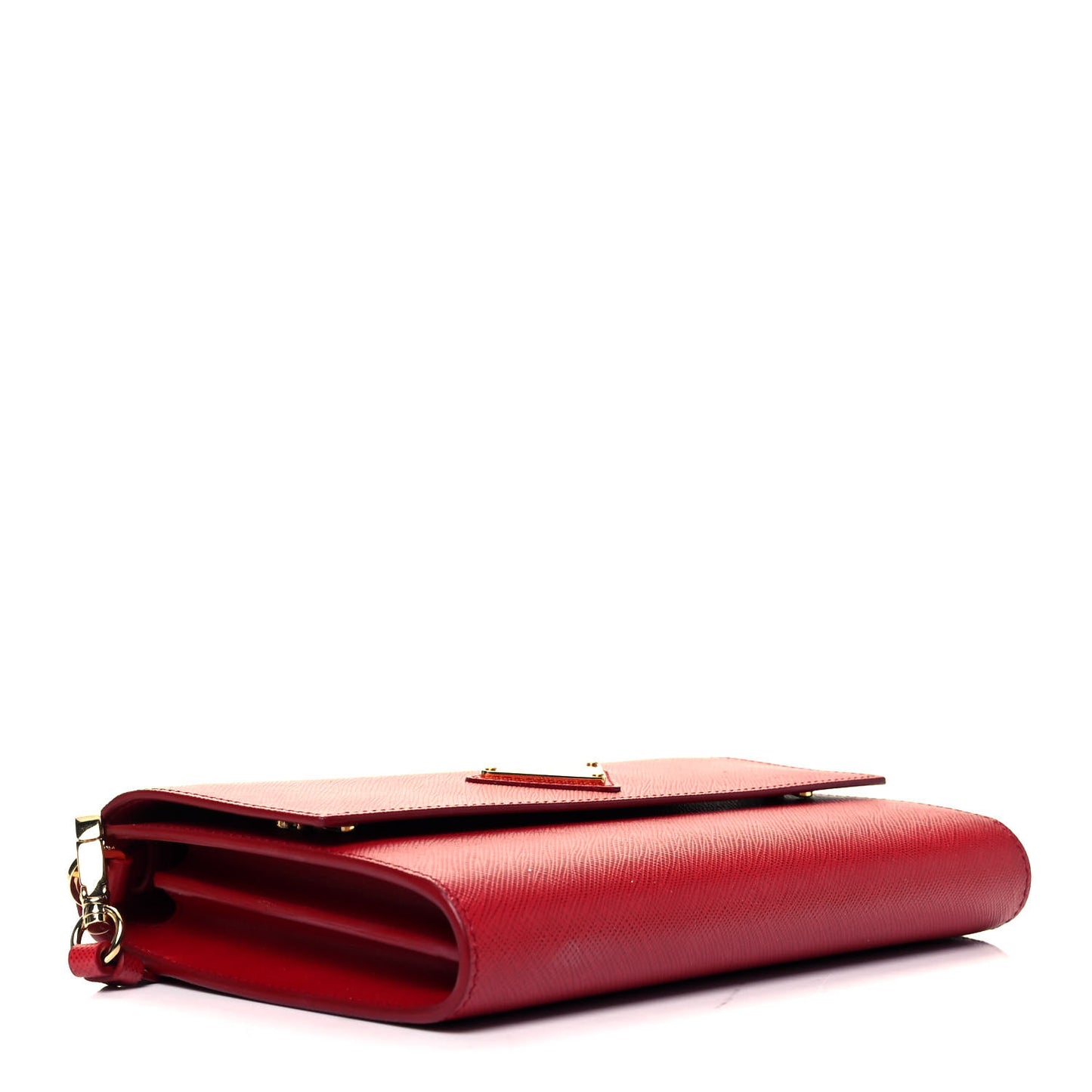 Saffiano Wallet With Shoulder Strap Fuoco