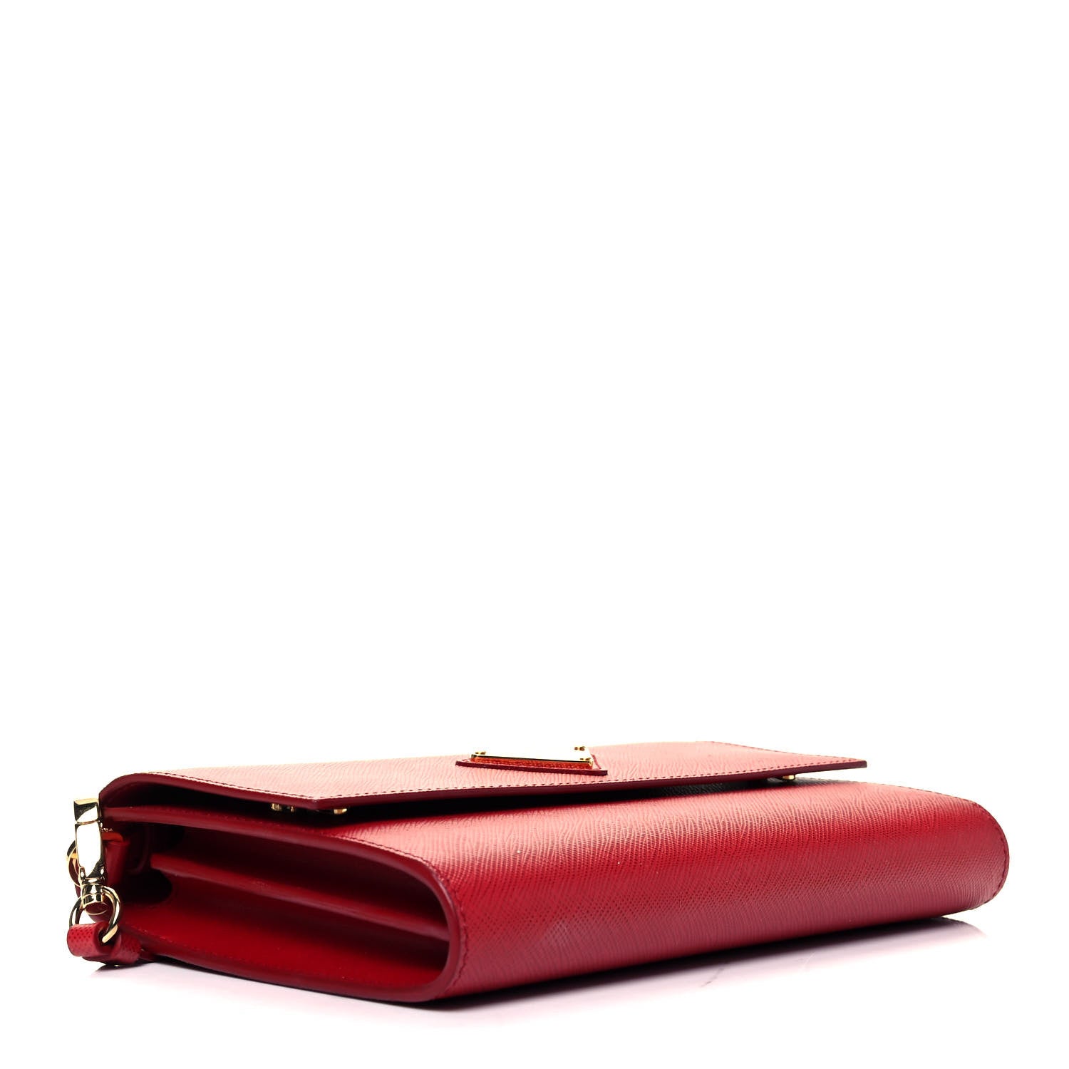 Prada Saffiano Wallet With Shoulder Strap Fuoco 3 of 7