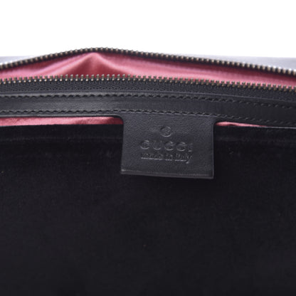 Gucci Velvet Matelasse Loved Embroidered Medium GG Marmont Shoulder Bag Black 8 of 9