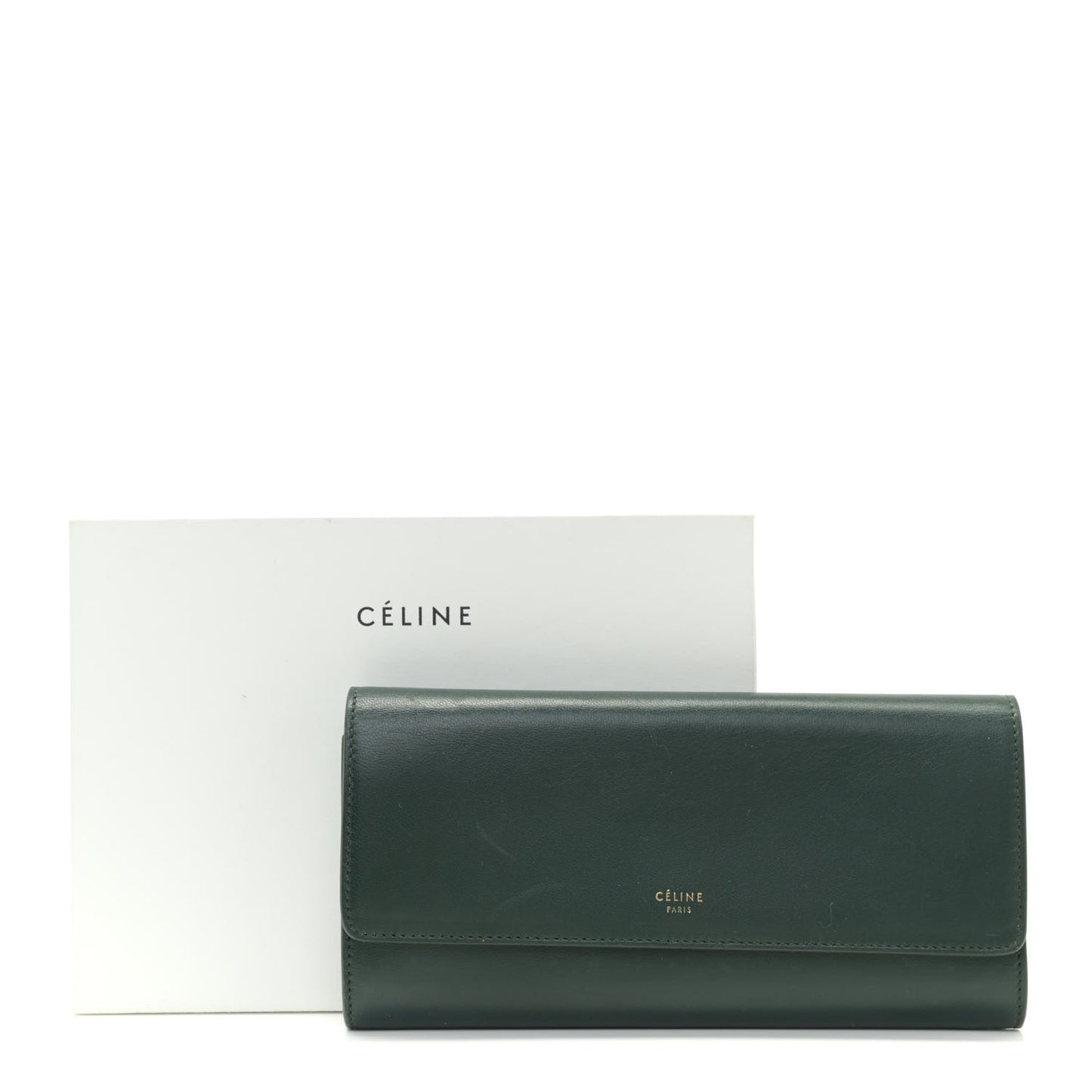 Lambskin Large Flap Wallet Emerald