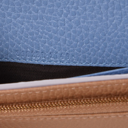 Gucci Dollar Calfskin Mini Swing Wallet Bag Camelia Mineral Blue 7 of 8