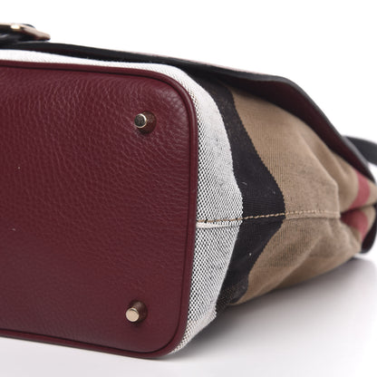Burberry House Check Calfskin Shoulder Bag Mahogany Red 9 of 10