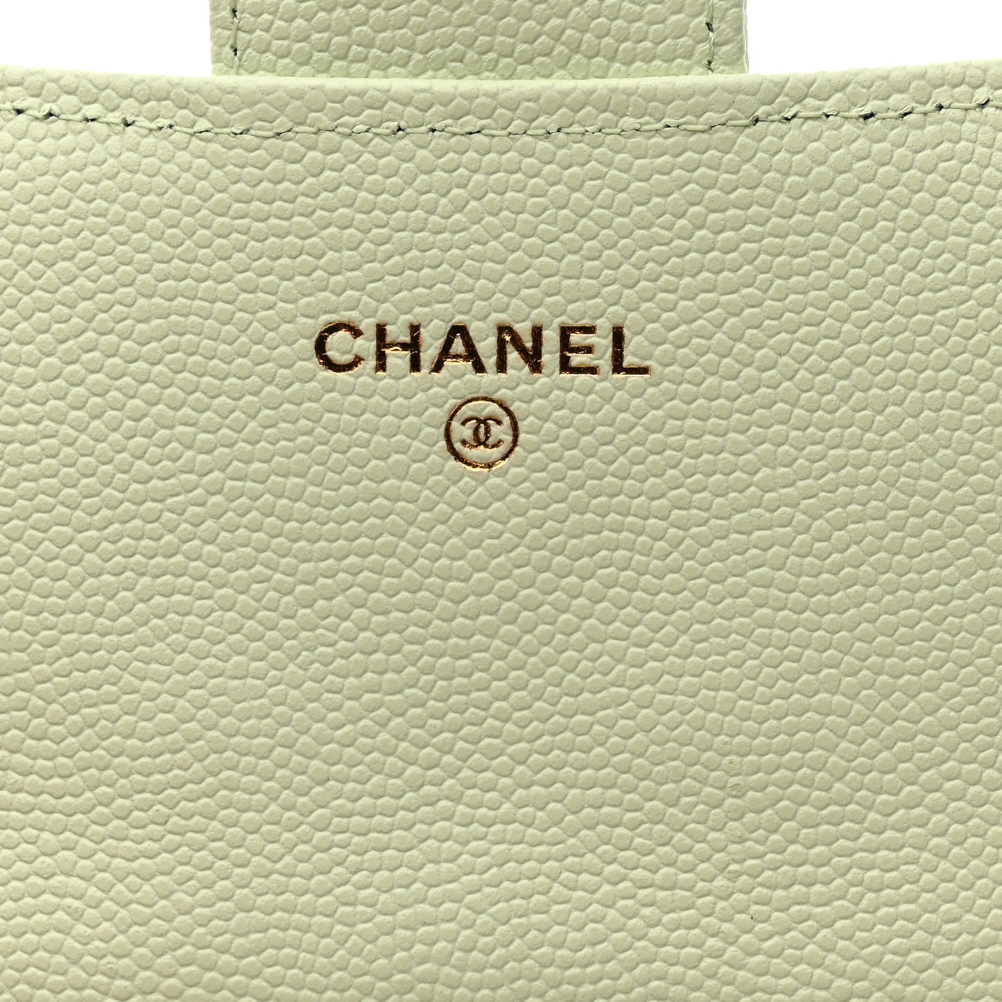 Caviar Quilted Large Gusset Flap Wallet Light Green