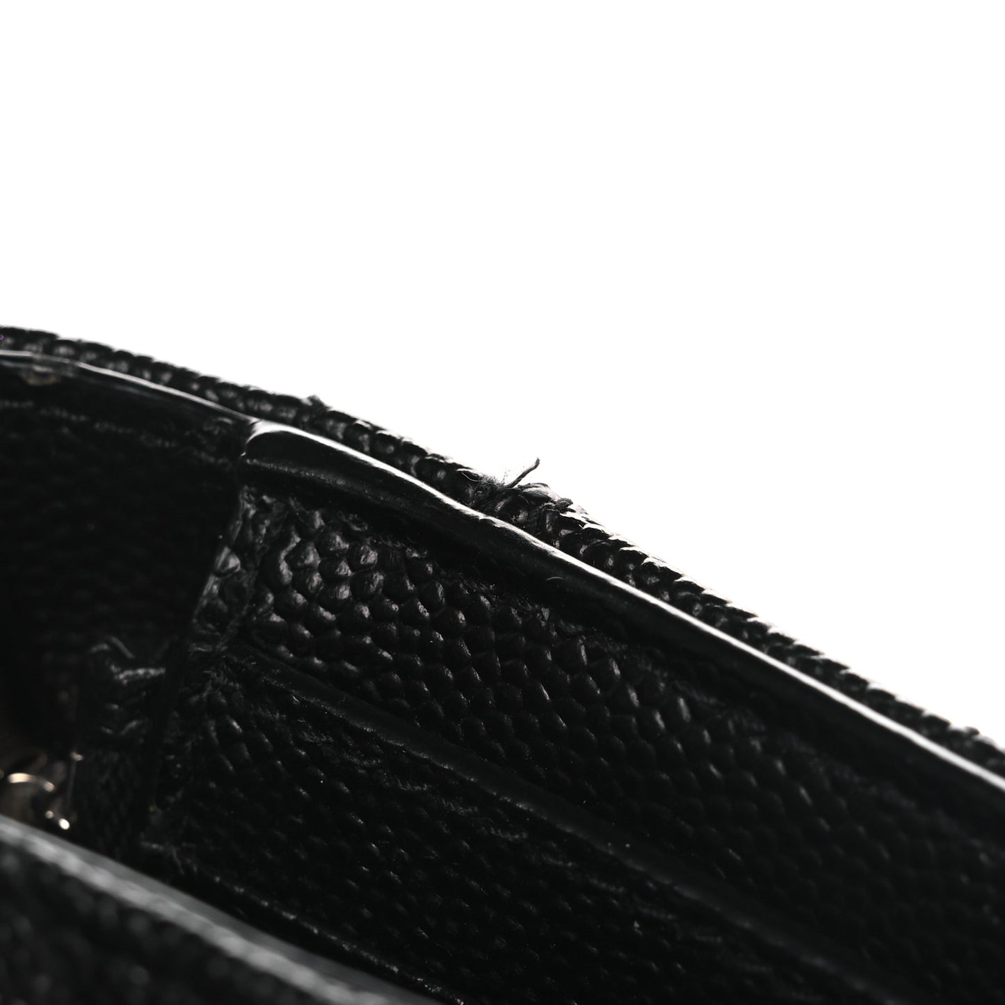 Grain De Poudre Matelasse Chevron Monogram Compact Tri Fold Wallet Black