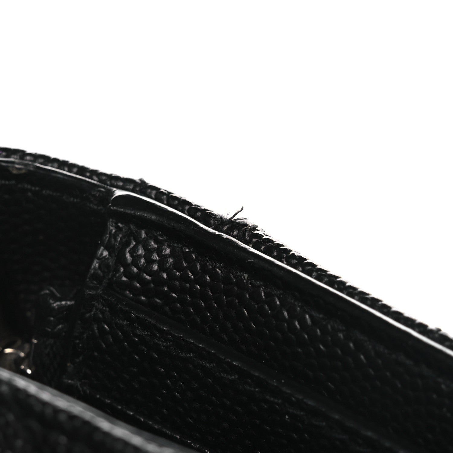 Saint Laurent Grain De Poudre Matelasse Chevron Monogram Compact Tri Fold Wallet Black 7 of 7