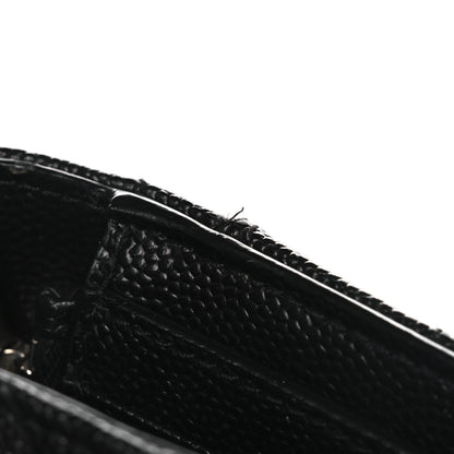 Saint Laurent Grain De Poudre Matelasse Chevron Monogram Compact Tri Fold Wallet Black 7 of 7